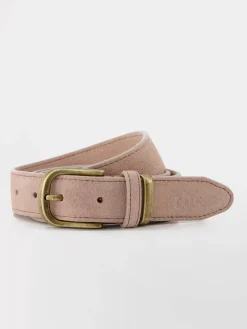 Ceinture Femme En Cuir Bouche Métal Rose