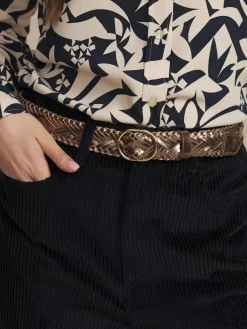 Ceinture Femme Tressée Cuir Coloris Bronze LOUABELT