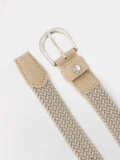 Ceinture Femme Tressée & Elastiquée Beige
