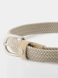 Ceinture Femme Tressée & Elastiquée Beige