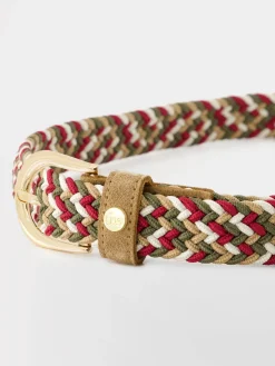 Ceinture Femme Tressée Elastiquée Matière Recyclée Beige MENNILA