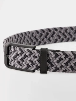 Ceinture Homme Tressée Elastiquée Matière Recyclée Gris GLOBELT