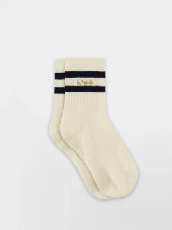 Chaussette Femme Textile Craie et Marine LOUASOC