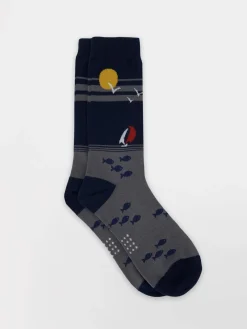 Chaussette Homme Textile Azur et Marine GARYSOCK