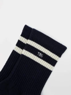 Chaussette Homme Textile Marine et Craie LOUISOC