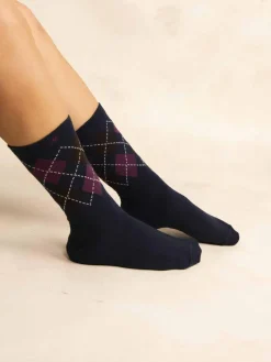 Chaussette Homme Textile Navy et Synagot Losanges PREPYSOC
