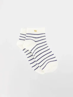 Chaussettes Femme Courtes Blanc et Marine LOWLUXY
