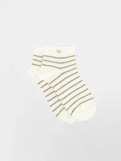Chaussettes Femme Courtes Blanc et Vert LOWLUXY
