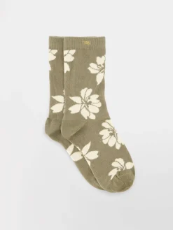 Chaussettes Femme Mi-mollets Textile Recyclé Motifs Verts BILLYSOC