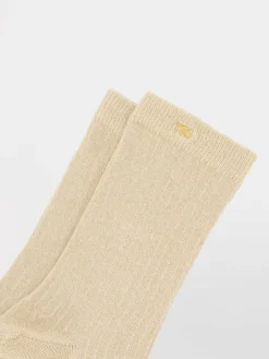 Chaussettes Femme Mi-mollets Textile Recyclé Coloris Or BILLYSOC
