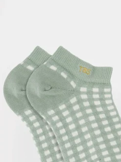 Chaussettes femme vichy argile LOWLUXY