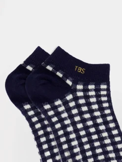 Chaussettes femme vichy marine LOWLUXY