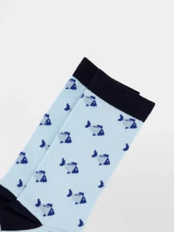 Chaussettes Homme Mi-mollets Matière Recyclée Marine et Bleu GARYSOCK