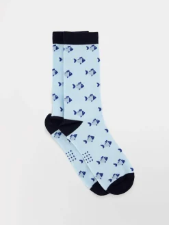 Chaussettes Homme Mi-mollets Matière Recyclée Marine et Bleu GARYSOCK
