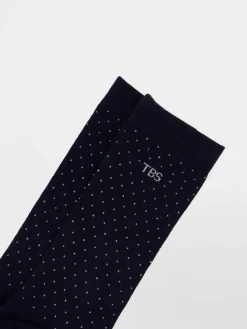 Chaussettes Homme Mi-mollets Matière Recyclée Marine à pois GARYSOCK