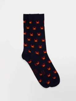 Chaussettes Homme Mi-mollets Matière Recyclée Marine et Rouge GARYSOCK