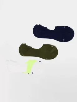 Chaussettes mixte blanc et kaki et marine INVISOC