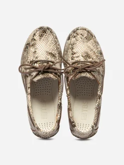 Chaussure Bateau Femme Cuir Beige PHENISE