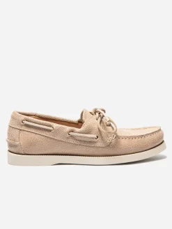 Chaussure Bateau Femme Cuir Beige