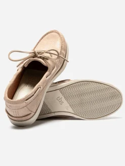 Chaussure Bateau Femme Cuir Beige