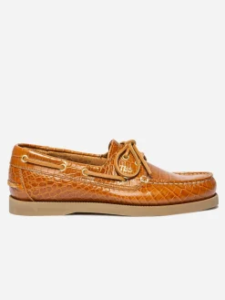 Chaussure Bateau Femme Cuir Cognac PHENISE