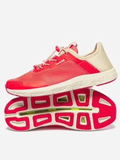 Chaussure femme avec évacuation de l'eau corail et creme SAWALI