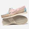 Chaussures bateau femme beige et rose et oxygene PHENISE