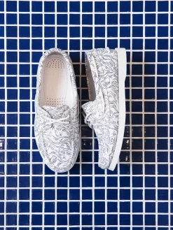 Chaussures bateau femme blanc et visage PHENISE Mersea people