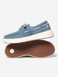Chaussures bateau femme blue denim GEOFLOT