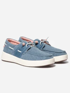 Chaussures bateau femme blue denim GEOFLOT