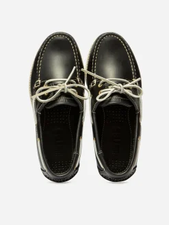 Chaussures Bateau Femme Cuir Marine et Crème PHENISE