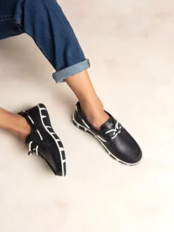 Chaussures Bateau Femme Cuir Marine