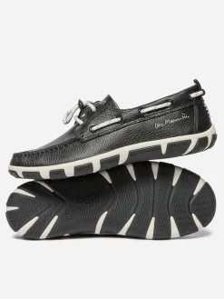 Chaussures Bateau Femme Cuir Marine