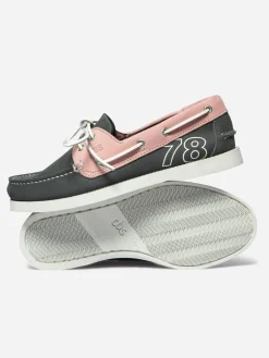 Chaussures bateau femme saphir et rose PHINN