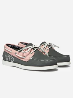 Chaussures bateau femme saphir et rose PHINN