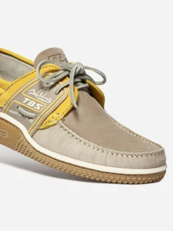 Chaussures bateau homme beige et mimosa GLOBEK