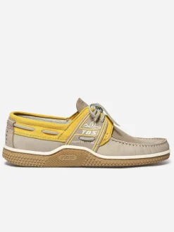 Chaussures bateau homme beige et mimosa GLOBEK