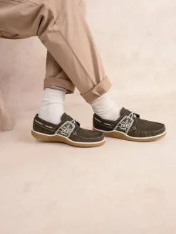 Chaussures bateau homme cactus et miel GLOBEK