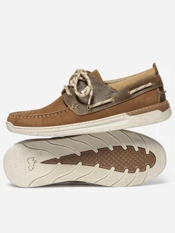 Chaussures bateau homme camel et cognac MATBOAT