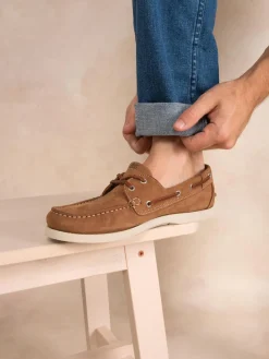 Chaussures Bateau Homme Cuir Nubuck Marron