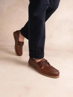 Chaussures Bateau Homme Cuir Acajou