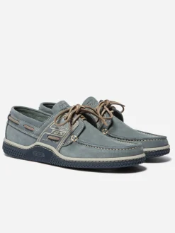 Chaussures Bateau Homme Cuir Bleu et Gris GLOBEK