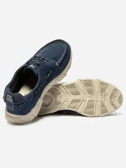 Chaussures Bateau Homme Cuir Nubuck Semelle TechniGrip® Marine JAZZSEA