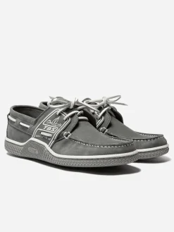 Chaussures Bateau Homme Cuir Nubuck Gris