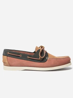 Chaussures Bateau Homme Cuir Nubuck Marron et Marine
