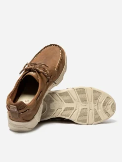 Chaussures Bateau Homme Cuir Nubuck Semelle TechniGrip® Marron JAZZSEA