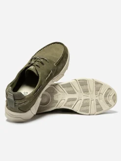 Chaussures Bateau Homme Cuir Nubuck Semelle TechniGrip Vert JAZZSEA