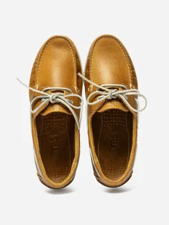 Chaussures Bateau Homme Cuir Jaune et Blanc PHENIS