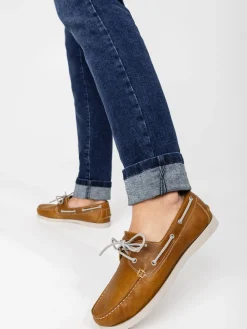 Chaussures Bateau Homme Cuir Jaune et Blanc PHENIS