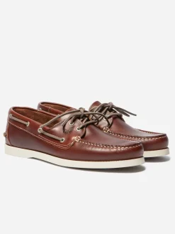 Chaussures Bateau Homme Cuir Acajou